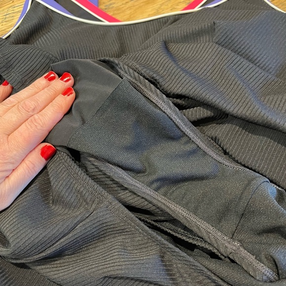 ❣️PENNINGTONS – Black Ribbed One-Piece Swim Dress – Plus Size 1X - Picture 6 of 11